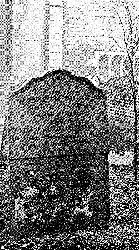 托马斯・汤普森的坟墓在纽卡斯尔的圣约翰浸信会教堂，泰恩，英格兰- 19世纪
